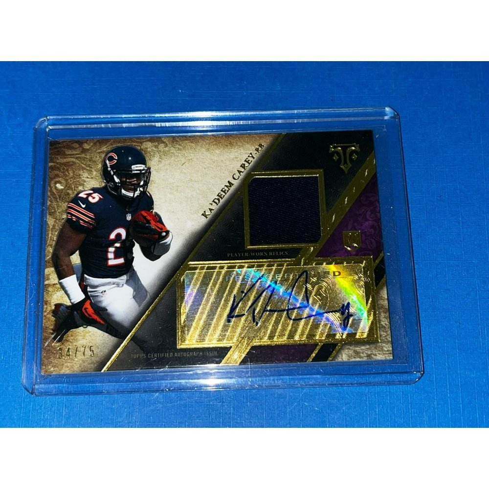2014 Topps Triple Threads Rookie Autograph Relics #TTRAR42 Ka'Deem Carey /75 AZ